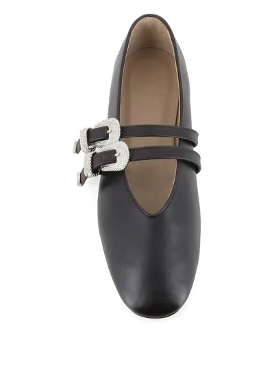 Le Monde Beryl Claudia Buckle-strap Ballet Flats In Black