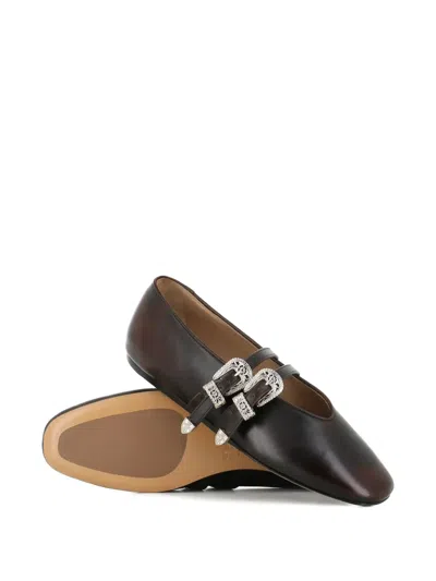 Le Monde Beryl Claudia Buckle-strap Ballet Flats In Brown