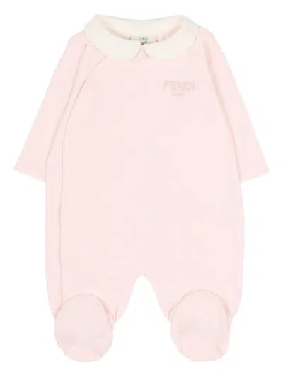 Fendi Collared Babywear (set Of Three) In Pink