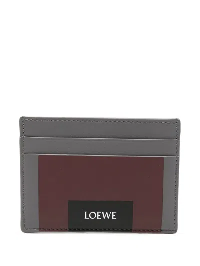 Loewe Panelled Leather Cardholder In Brown