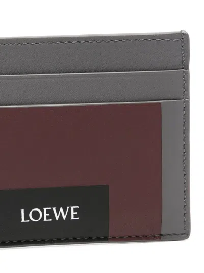 Loewe Panelled Leather Cardholder In Brown
