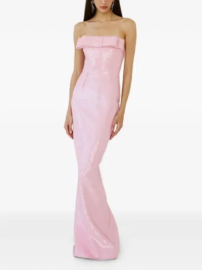 The New Arrivals Ilkyaz Ozel Sisu Sequin-embellishment Maxi Dress In Pink