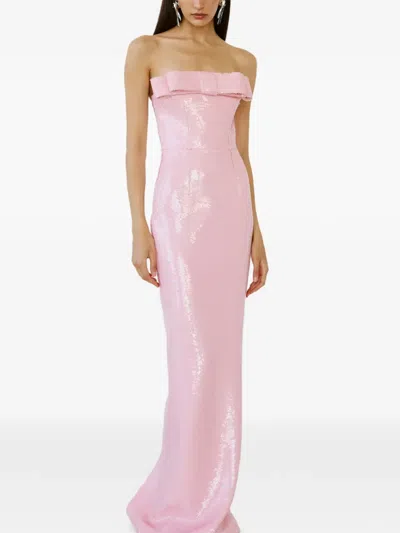 The New Arrivals Ilkyaz Ozel Sisu Sequin-embellishment Maxi Dress In Pink
