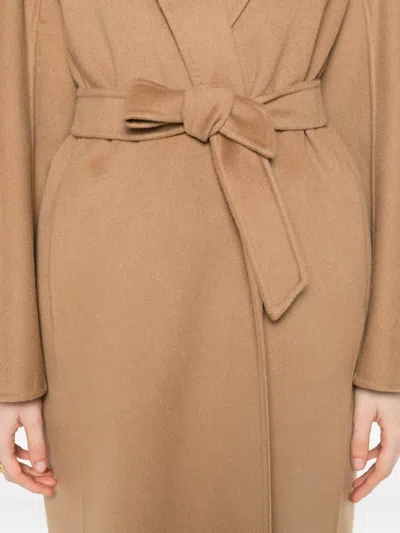 Max Mara Aceri Tie-waist Coat In Brown