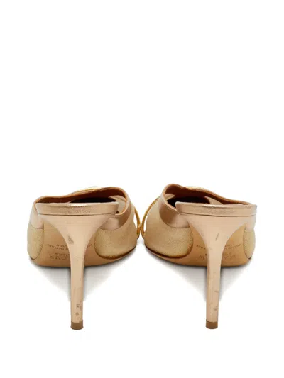 Pre-owned Malone Souliers Bobbi Leather Mules In Gold