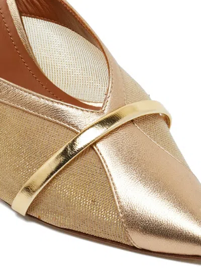 Pre-owned Malone Souliers Bobbi Leather Mules In Gold