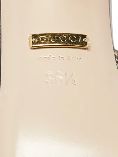 Pre-owned Gucci 60mm Interlocking G Leather Sandals In Gold