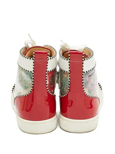 Pre-owned Christian Louboutin Lou Pik Pik Orlato Hi-top Sneakers In White