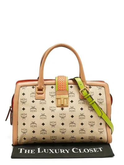 Pre-owned Mcm Canvas Tote Bag In Neutral