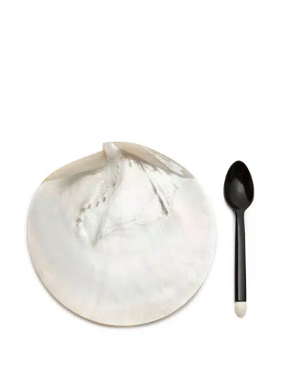 Gohar World Mother-of-pearl Caviar Set In White