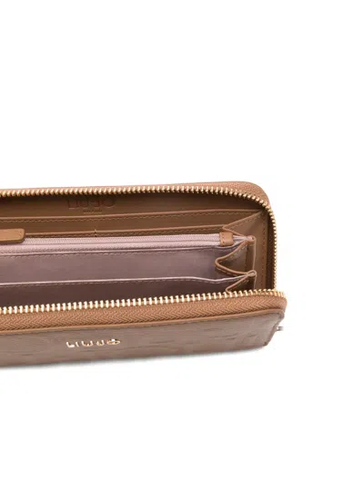 Liu •jo Embossed Zip Around Wallet In Brown