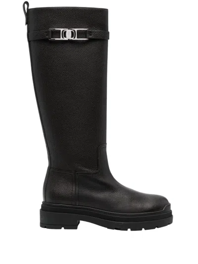 Ferragamo Women's Ryder Knee High Boots In Black In Black