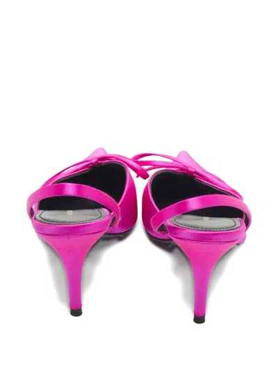 Pre-owned Balenciaga Knife Bow-detail Slingback Heeled Pump In Pink