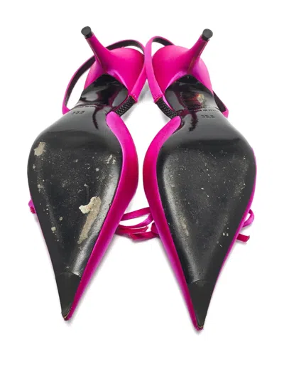 Pre-owned Balenciaga Knife Bow-detail Slingback Heeled Pump In Pink