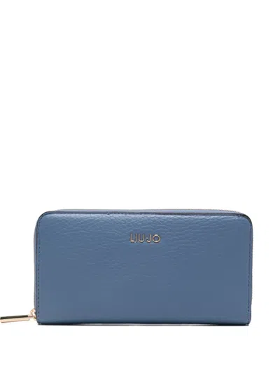 Liu •jo Zip Leather Wallet In Blue