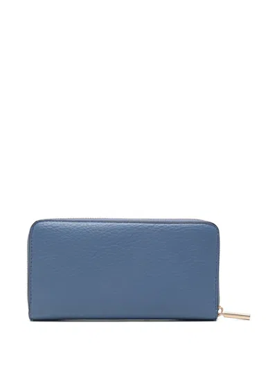 Liu •jo Zip Leather Wallet In Blue
