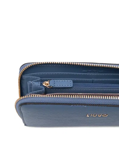 Liu •jo Zip Leather Wallet In Blue