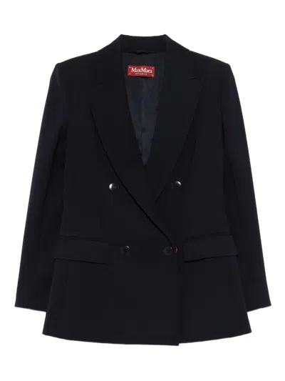 Max Mara Double-breasted Blazer In Black