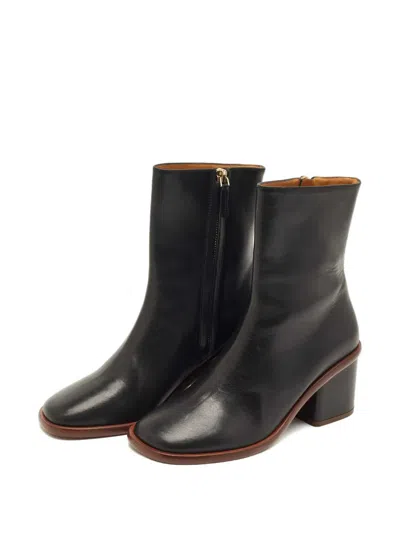 Pre-owned Chloé Meganne Leather Boots In Black