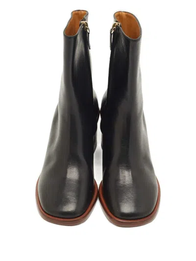 Pre-owned Chloé Meganne Leather Boots In Black
