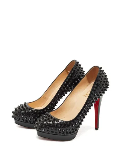 Pre-owned Christian Louboutin Alti Spikes Heeled Pumps In Black