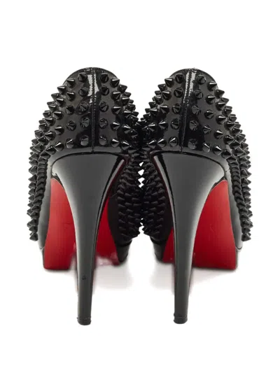Pre-owned Christian Louboutin Alti Spikes Heeled Pumps In Black