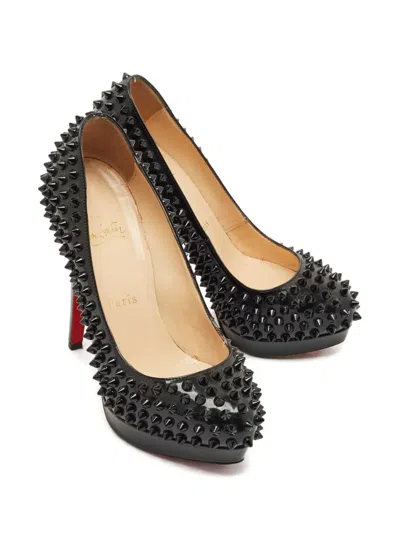 Pre-owned Christian Louboutin Alti Spikes Heeled Pumps In Black
