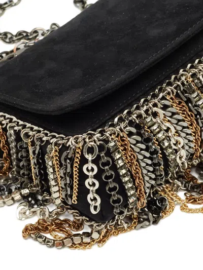 Pre-owned Jimmy Choo Suede Chain-strap Mini Bag In Black