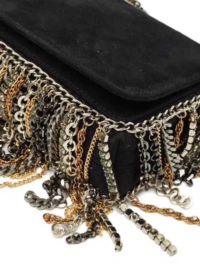 Pre-owned Jimmy Choo Suede Chain-strap Mini Bag In Black