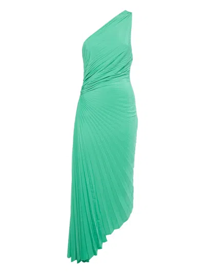 Pre-owned A.l.c Cut-out One-shoulder Dress In Green