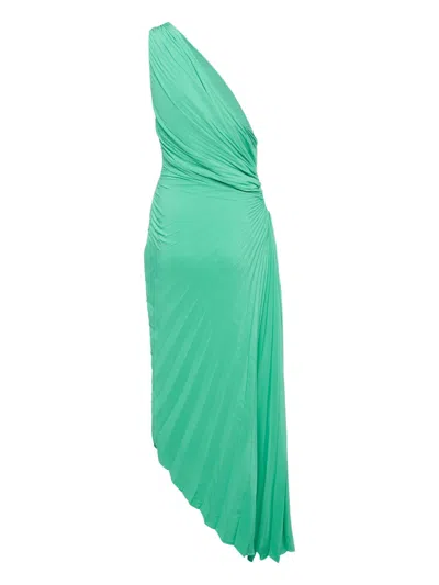 Pre-owned A.l.c Cut-out One-shoulder Dress In Green