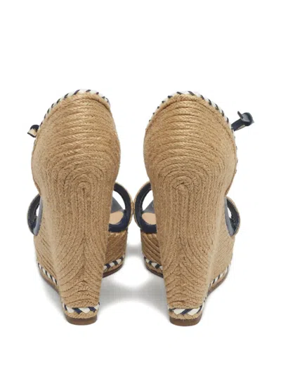 Pre-owned Gucci Espadrille Wedge Sandals In Neutral