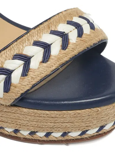 Pre-owned Gucci Espadrille Wedge Sandals In Neutral