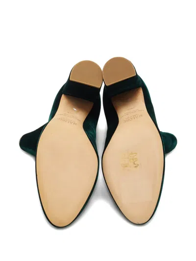 Pre-owned Malone Souliers Eula Velvet Block-heel Boots In Green