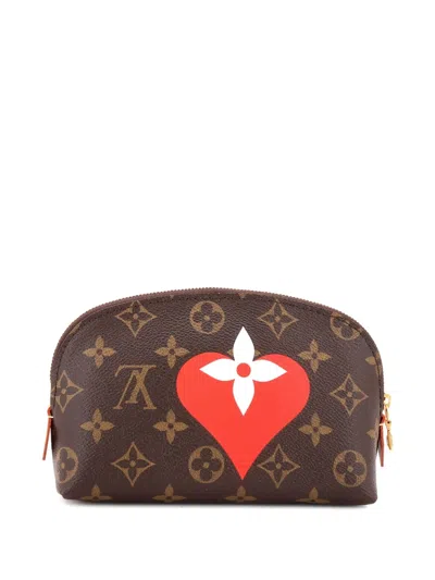 Pre-owned Louis Vuitton Cosmetic Limited Edition Game On Monogram Canvas Pouch In Brown