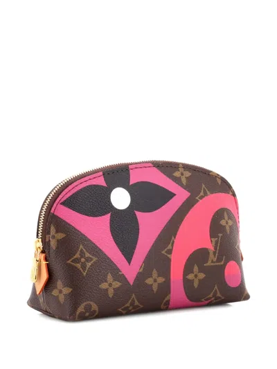 Pre-owned Louis Vuitton Cosmetic Limited Edition Game On Monogram Canvas Pouch In Brown
