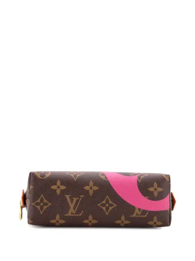 Pre-owned Louis Vuitton Cosmetic Limited Edition Game On Monogram Canvas Pouch In Brown