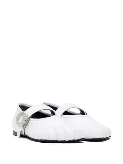 Coperni White Five-toe Belt Ballerina Flats In White