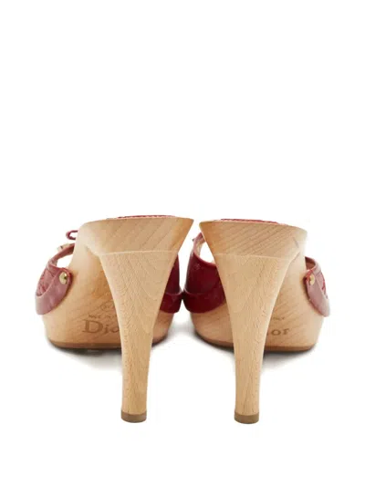Pre-owned Dior Bow-detail Sandals In Red