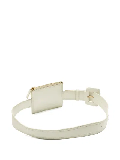 Pre-owned Jacquemus Leather Pouch Belt In White
