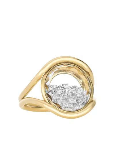 Moritz Glik Cascavel Circle 18k Yellow Gold Diamond Ring In Gold