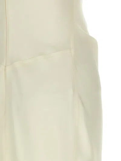 Victoria Beckham Isabella Draped Gown Dress In Neutral