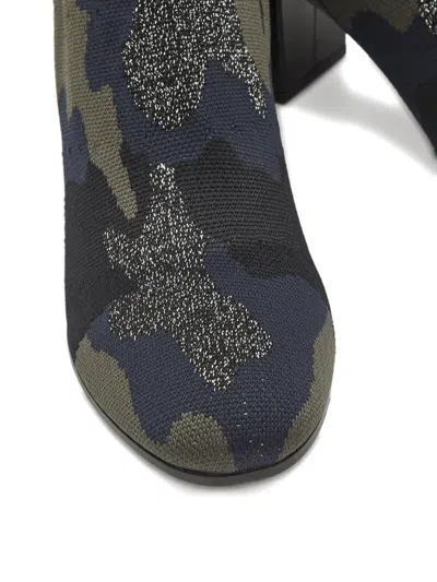 Pre-owned Zadig & Voltaire Camouflage Knit Ankle Boots In Blue