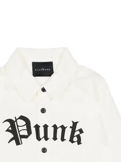 John Richmond Junior Long-sleeve Graphic Shirt In White