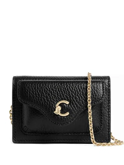 Coccinelle Chain-strap Card Holder In Black