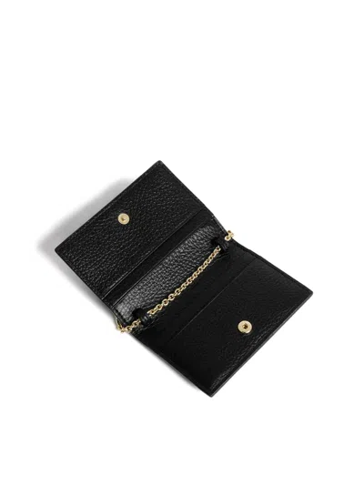 Coccinelle Chain-strap Card Holder In Black