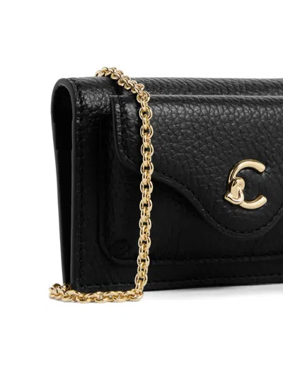 Coccinelle Chain-strap Card Holder In Black