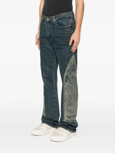 Who Decides War Graphic-panel Jeans In Blue