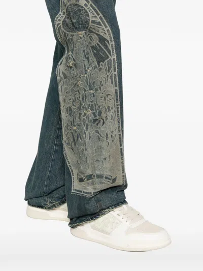 Who Decides War Graphic-panel Jeans In Blue