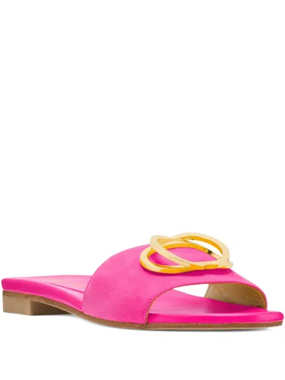 Stuart Weitzman Caicos Double-buckle Sandals In Pink